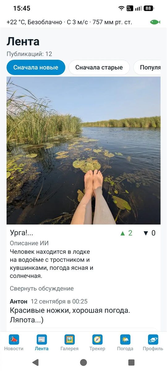 Лента: снимок с описанием и обсуждением